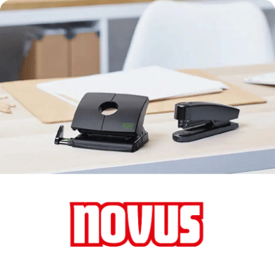 agrafador e furador da marca Novus - ferramentas essenciais para escritório disponíveis na Americana